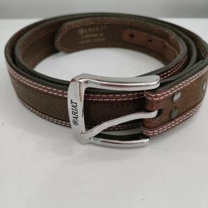 Ariat Brown Leather Belt with Silver Buckle